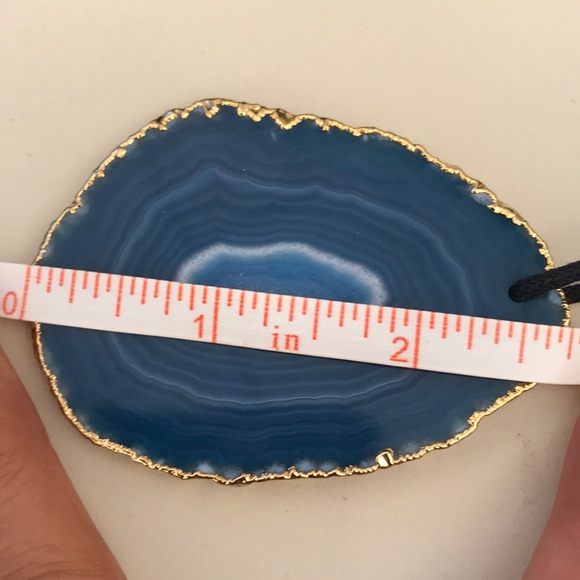 Blue Agate Stone with gold - Picture 4 of 4